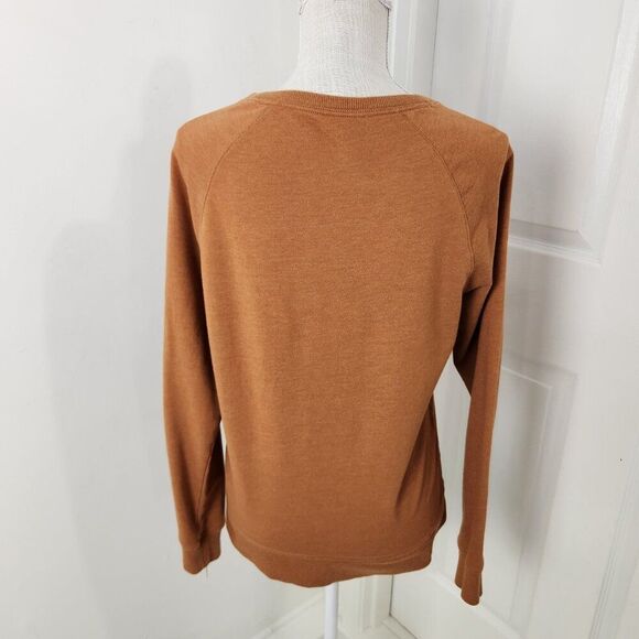 Columbia Sweatshirt Womens M Neutral Brown Wild Mountains Felt Logo Camping - Picture 13 of 14